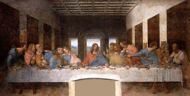 レオナルド・ダ・ヴィンチの作品《最後の晩餐》。