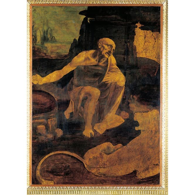 レオナルド・ダ・ヴィンチの作品《聖ヒエロニムス》。